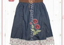 3 Colors Denim Chamric Short Skirt 3pcs Pack (Dark Blue, Sky Blue, Light Blue)