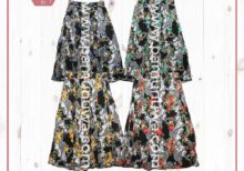 4 Color Viscose Threequater Skirt Printed Flower Design 02 4pcs Pack (Blue, Yellow, Orange, Green)